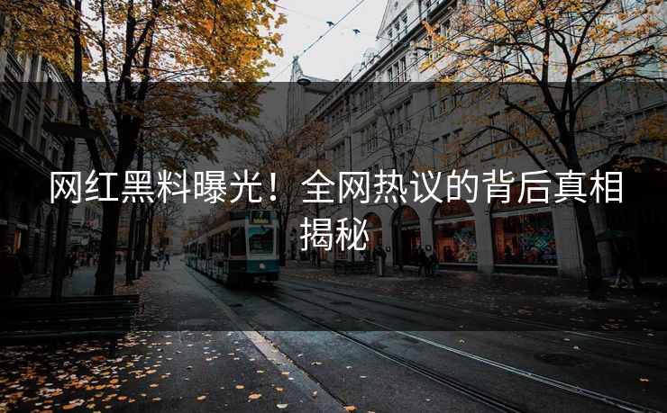 网红黑料曝光！全网热议的背后真相揭秘