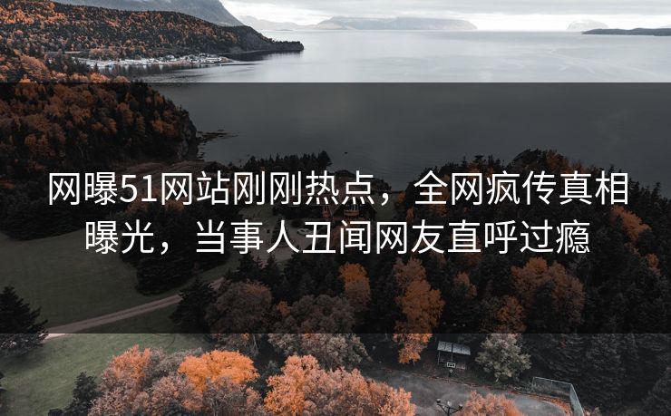 网曝51网站刚刚热点，全网疯传真相曝光，当事人丑闻网友直呼过瘾