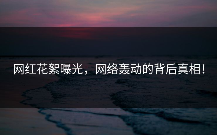 网红花絮曝光，网络轰动的背后真相！