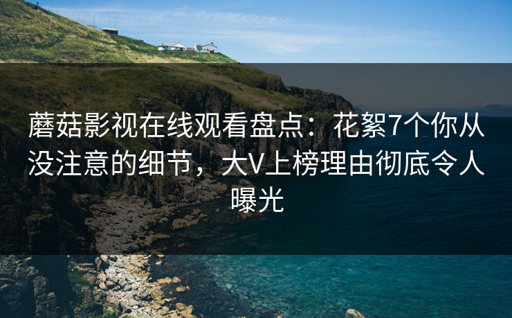 蘑菇影视在线观看盘点：花絮7个你从没注意的细节，大V上榜理由彻底令人曝光
